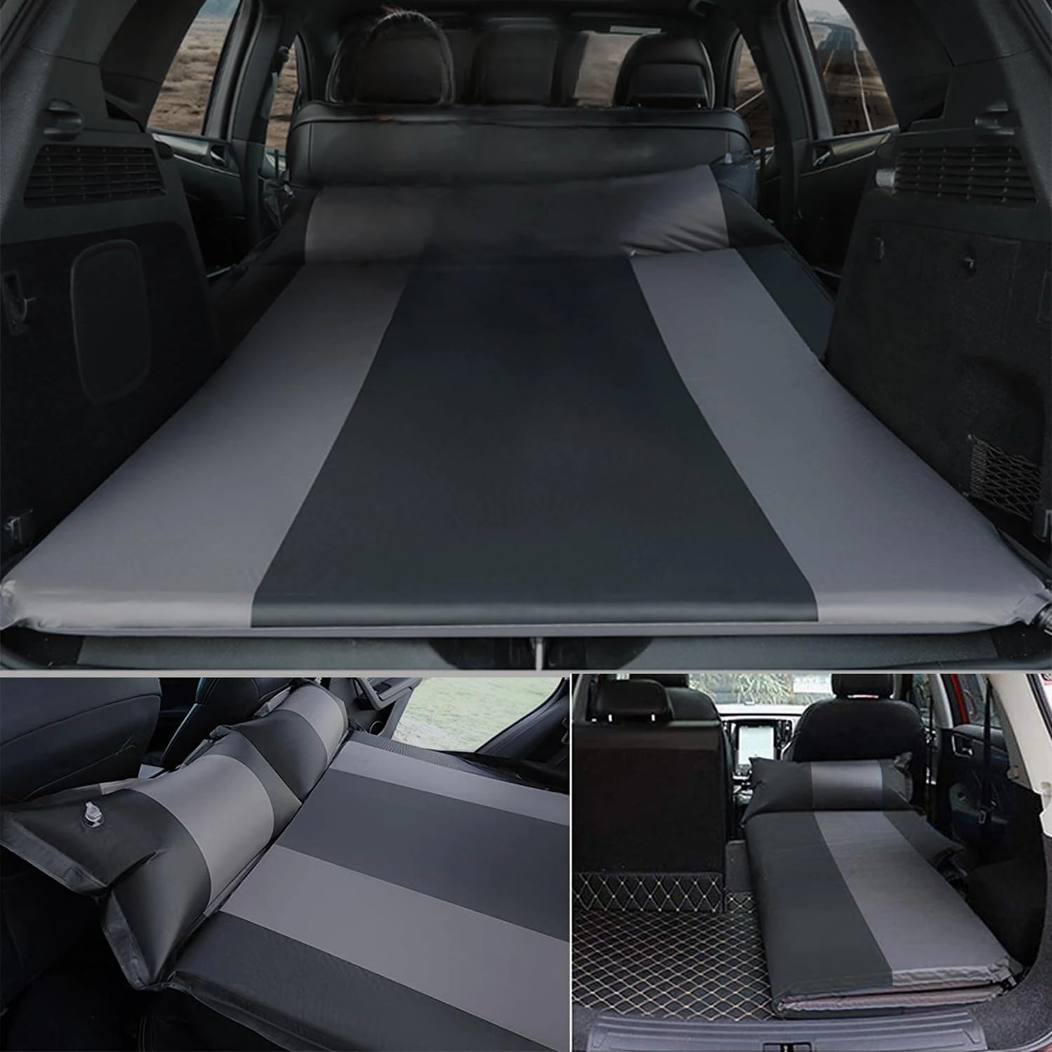 Car Automatic Inflatable Bed for Polestar 2,2019 2020 2021 2022 2023 2024, Portable Movable Thickened Trunk Sleeping Bed Outdoor Camping Hiking Air Mattress,Grey
