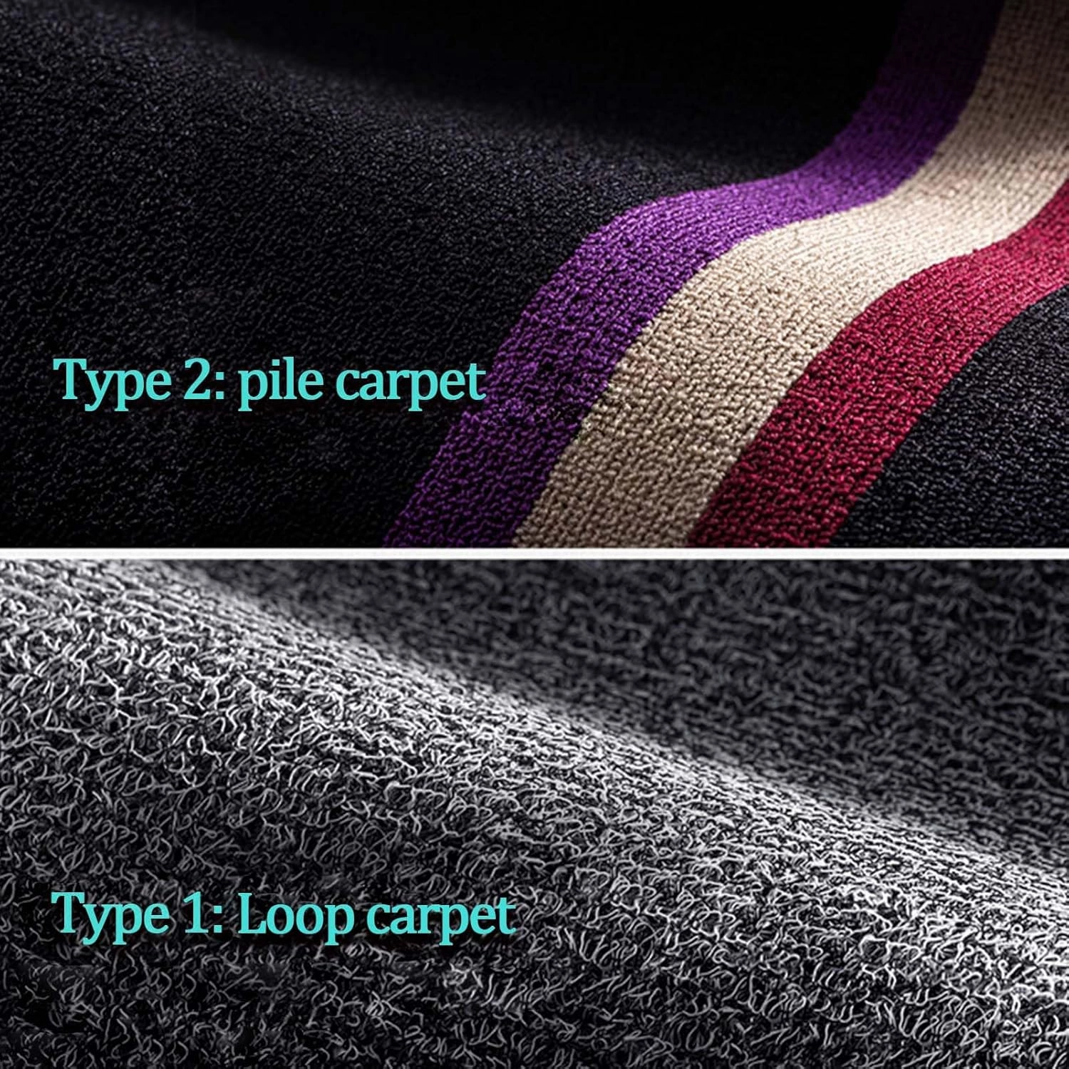 Car Floor Mats for Fit/Jazz 1.Generation (GD) 2004 2005 2006 2007, Double Layer Car Carpets All-Weather Non-Slip Full Set Protection Floor Liner,Black Gray Loop