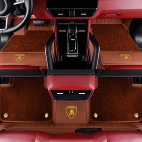 Car Floor Mats for Lamborghini Gallardo LP 570-4 Blancpain LP570-4 2011, All-Weather Protection Floor Liners Full Coverage Pads Carpets Floor Protection Underlay Accessories,E