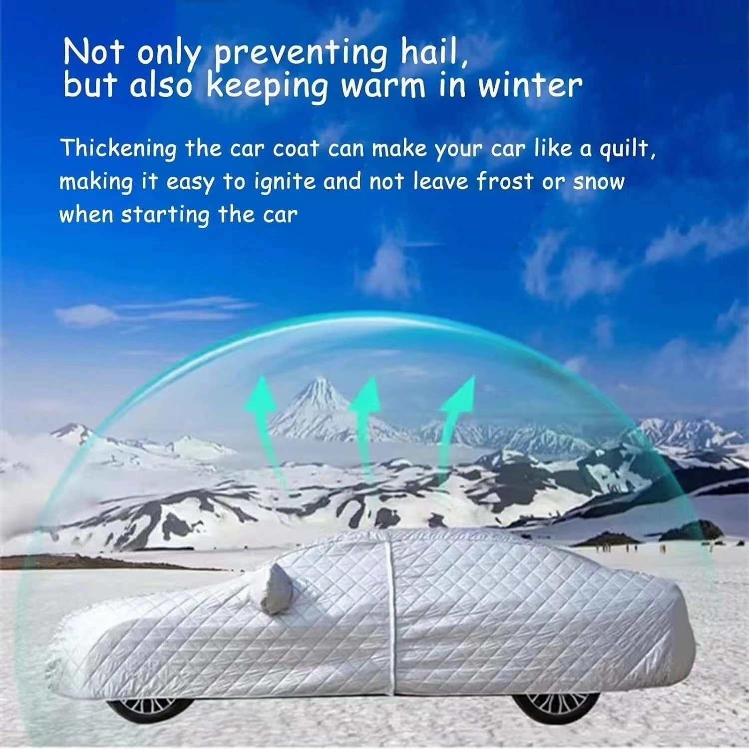 Car Hail Cover Protector compatible with VW Beetle Bug, Hail Protector Car Cover Five-layer Thickened Hail Proof Car Cover with Reflective Strips(Black)