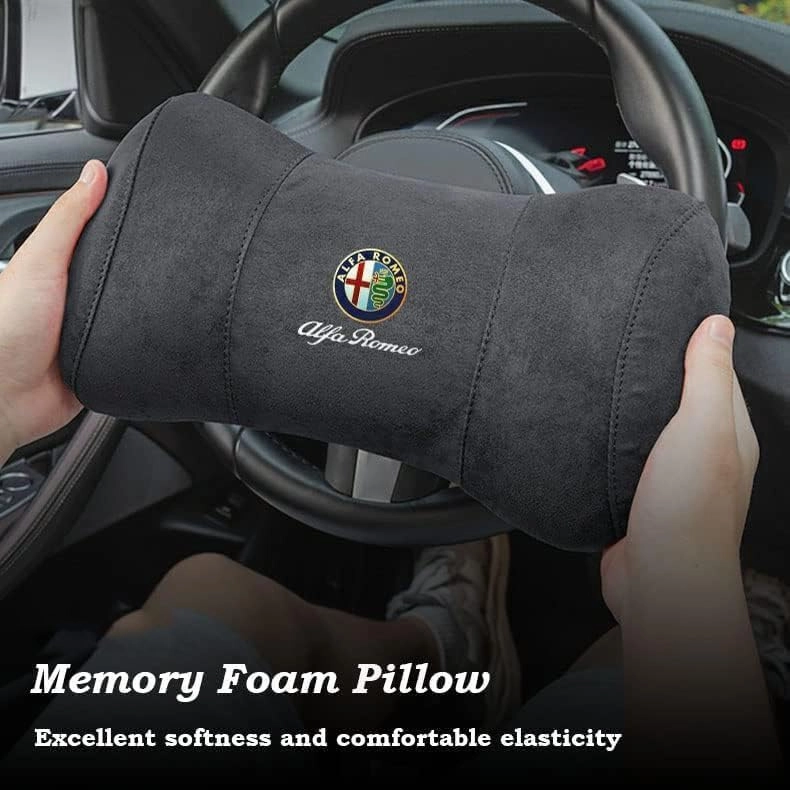 Car Headrest Pillow for Alfa Romeo Stelvio Giulia Giulietta Sportiva Mito, Car Neck Pillow, Head Neck Rest Cushion, Comfortable Soft Seat Back Pillows, Travel Pillow Cushion,E Green