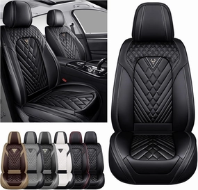 Car Seat Covers Fit for Honda Pilot 2003-2025,2 Seat Comfort Non-Slip Seat Cover Airbag Compatible,Waterproof Leather Seat Covers(Standard 2 Seat,Black)
