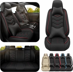 Car Seat Covers for Genesis GV80 2021-2025, Premium Nappa Leather Car Seat Cover, Stylish Sport Seat Covers， Automobile Seat Cover Sets.(Luxury 5 Seats/Black)