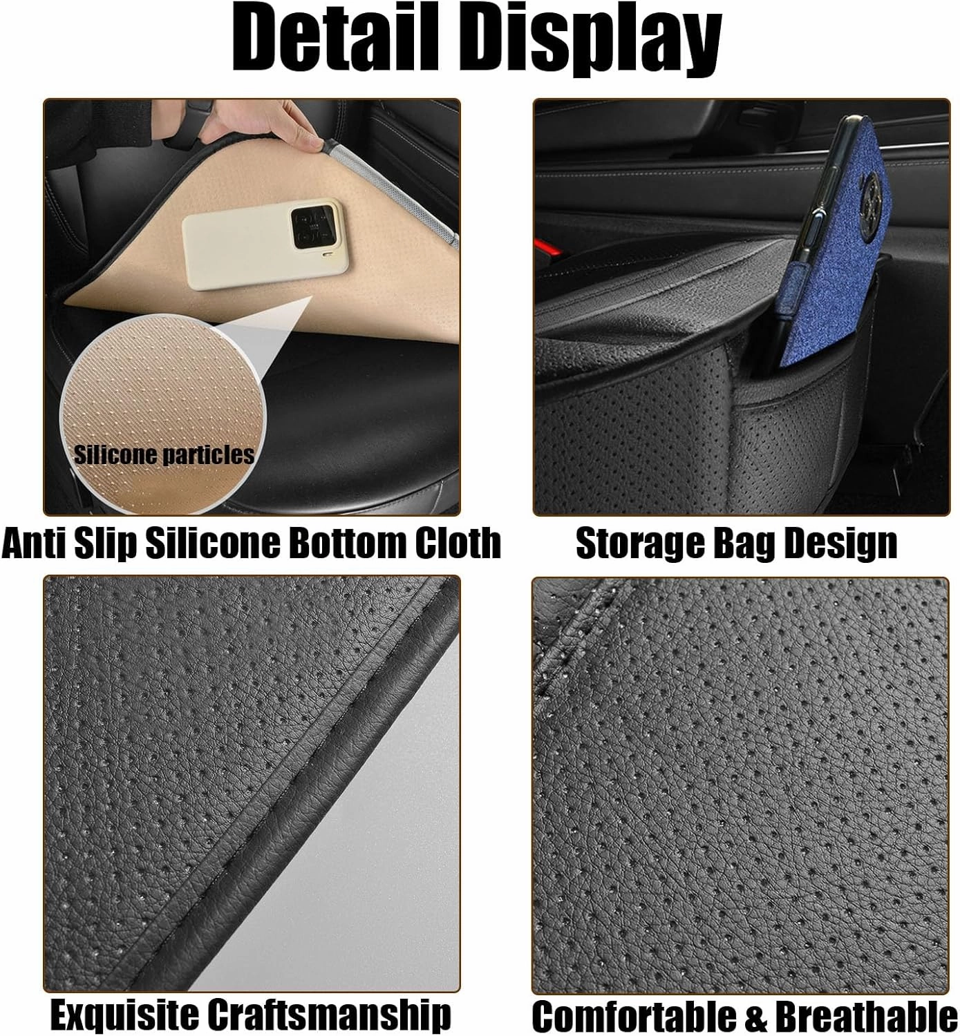 Car Seat Cushion, Compatible with Cupra e-Racer Leon Lbiza Born Raval, Soft, Breathable, Non-Slip Car Seat Protector, Car Accessories, Black