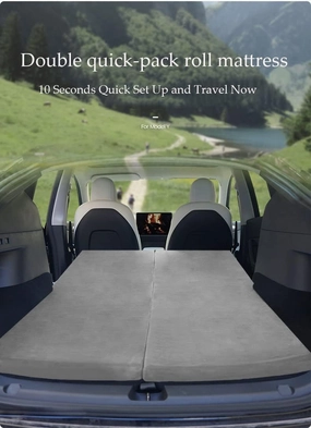 Car Travel Air Mattress, Portable Foldable car bed mattress for Tesla model 3/model Y Memory Foam Car Sleeping Pad for Sedan SUV Truck Travel Camping(Color:Double (191×105cm))