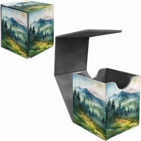 Card Deck Box for MTG Commander Watercolor Landscape Painting Design Fits 100  Sleeved Cards PU Leather Trading Card Case with Magnetic Closure Waterproof Storage Box for Magic TCG CCG Cards