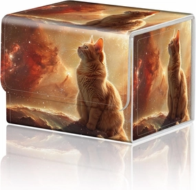Card Game Storage Box TCG Deck Box MTG Card Box Organizer Trading Card Case Commander Deck Box TCG Card Storage Box Magnetic Closure Creative Pattern Up to 200 Cards, Orange And White Cat