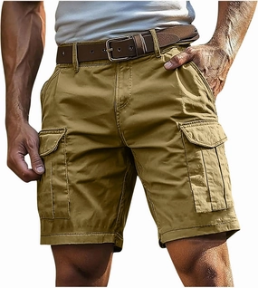 Cargo Shorts for Men 5 Inch Relaxed Fit Button-Fly Quick Dry Stretch Lightweight Tactical Wear Hiking with Multi Pockets