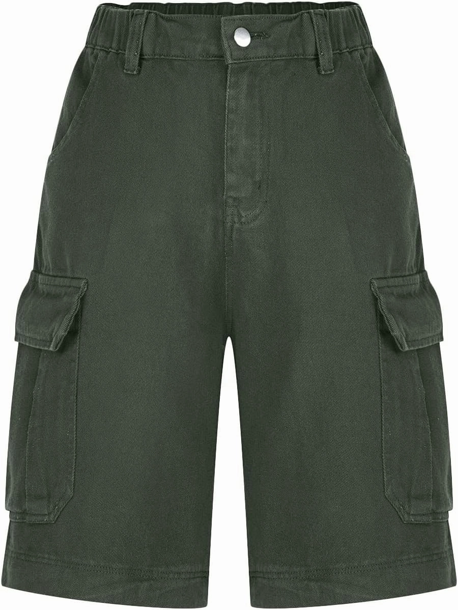 Cargo Shorts Women Plus Size Wide Leg Hiking Cargo Jogger Shorts High Waist Tactical Shorts Y2K Urban Work Shorts