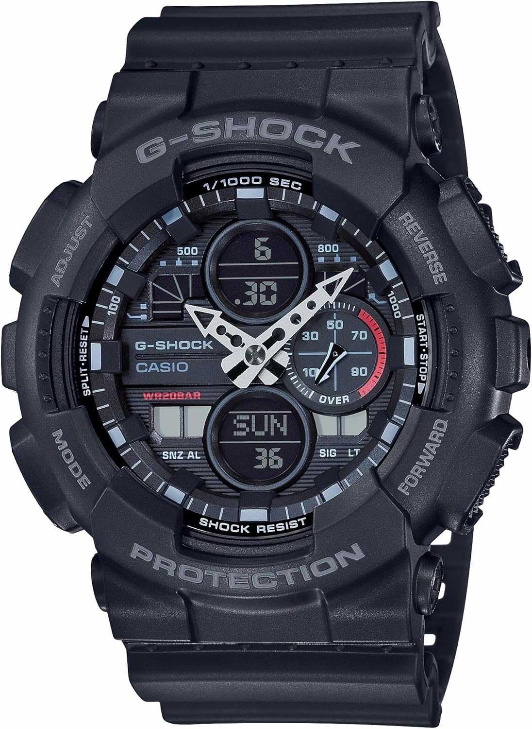 Casio G-Shock GA140-1A1 | Analog-Digital Watch | 200M Water Resistant | Shock & Magnetic Resistant | Dual Time Display | Sporty & Casual Design