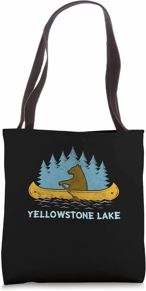 Cedar Creek Lake lake Bear Canoe outdoor hiking camping Tote Bag