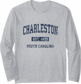 Charleston South Carolina SC Vintage Athletic Sports Design Long Sleeve T-Shirt