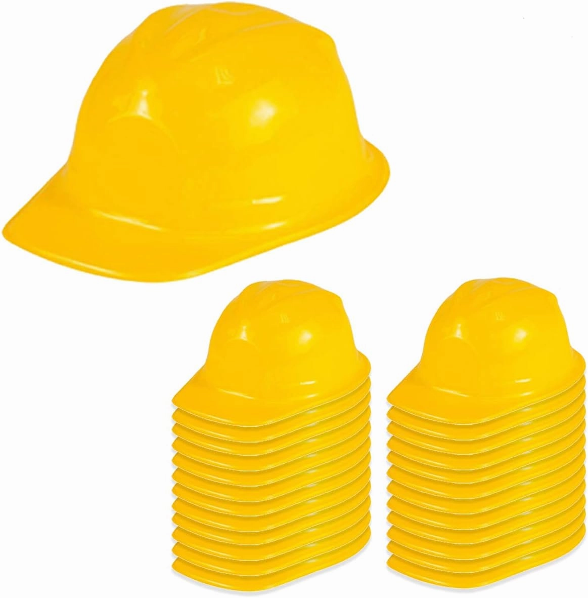 Child Construction Hats - Soft Plastic Construction Helmets by Funny Party Hats (24 Pack)