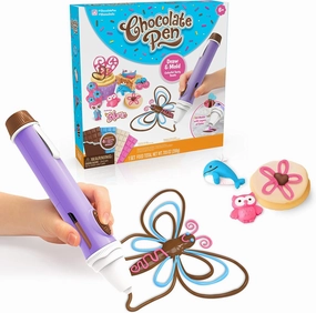 Chocolate Pen Real Cooking and 4 Bars of Candy Chocolate, Kids Crafting Baking Kits, Draw in Chocolate and DIY Your Own Baking Creations!