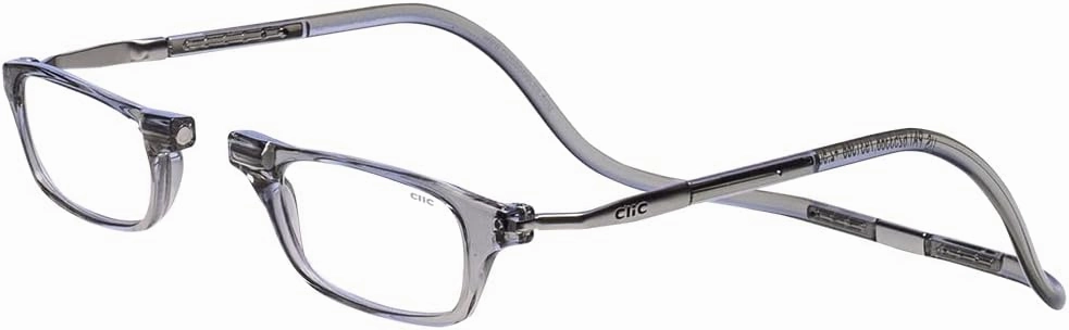 Clic Magnetic Reading Glasses for Men or Women, Computer Readers, Original Expandable (M-XL, Smoke, 3.50 Magnification)