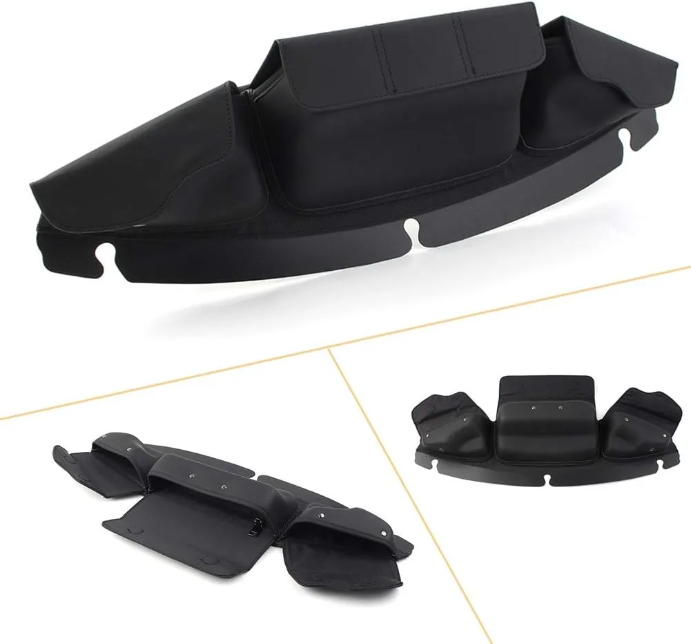 Cngjsa028 Motorcycle Black Windshield Luggage Windshield Fairing Bag Pouch For Harley Electra Street Glide Touring Bike with windshields 2014-2022