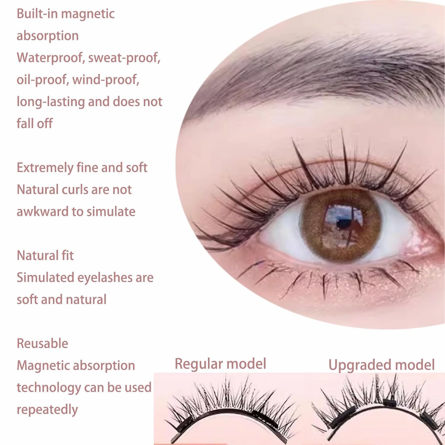 Co Magnetic Eyelashes with Applicator - Magnetic Eye Lashes, Volume Style-2PCS