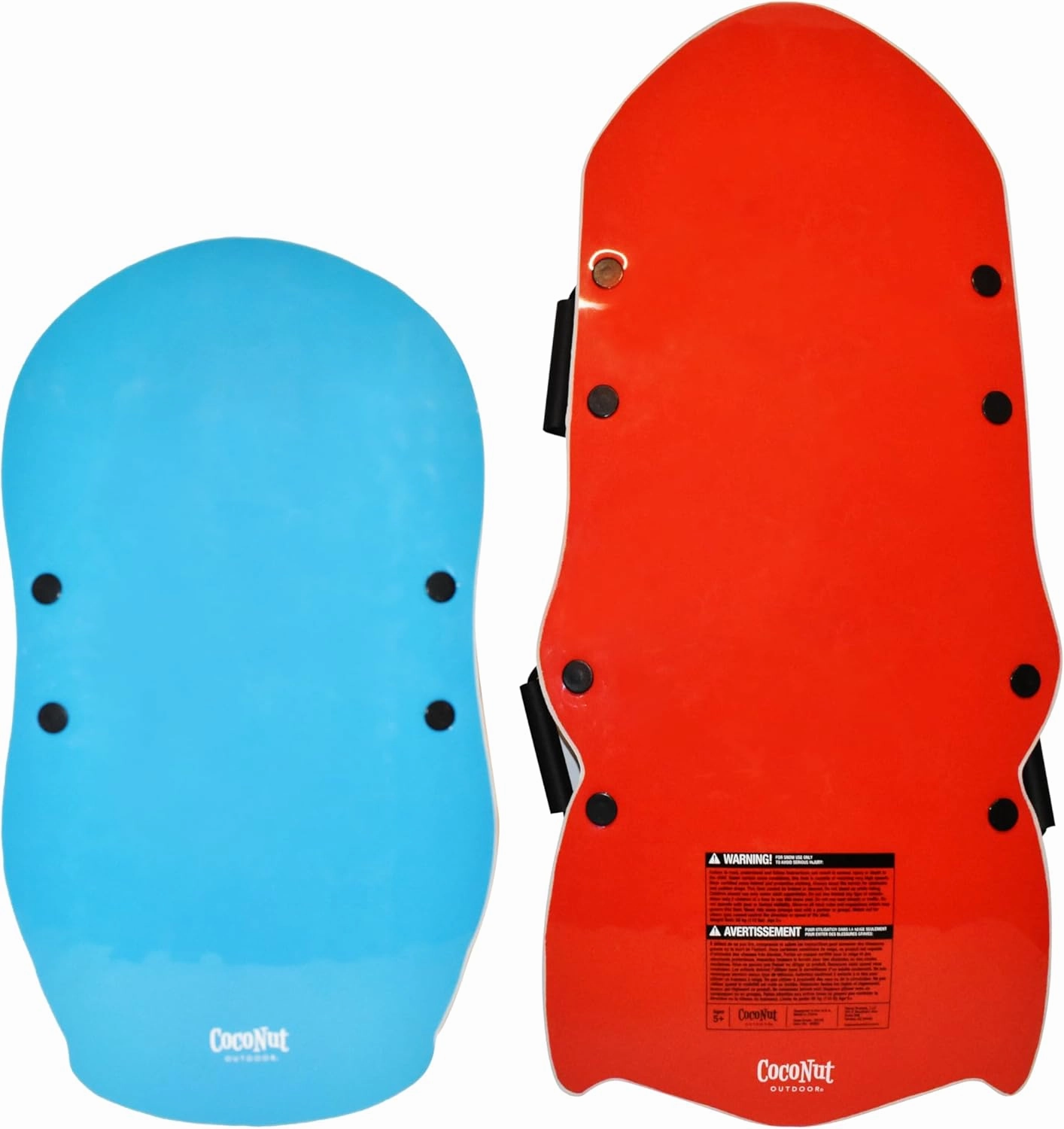 CocoNut Outdoor- Foam Snow Sled 2 Packs - Lightweight Foam Toboggans with Grip Handles and Slick Bottom for Increased Speeds, Ideal for Kids & Tweens & Teens