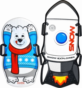 CocoNut Outdoor- Foam Snow Sled 2 Packs - Lightweight Foam Toboggans with Grip Handles and Slick Bottom for Increased Speeds, Ideal for Kids & Tweens & Teens