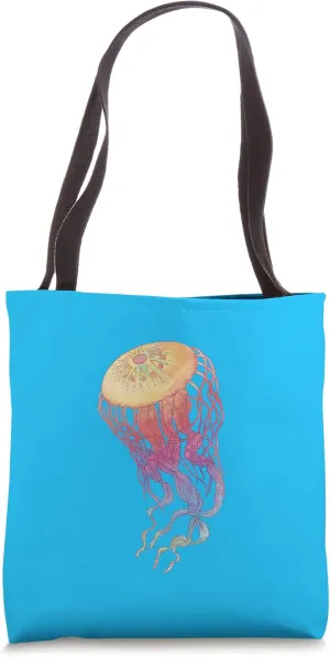 Colorful Rainbow Jellyfish Ocean Deep Sea Animal Creature Tote Bag