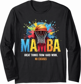 Colorful basketball Tie Dye Hoop Splash Slam Dunk Tee Long Sleeve T-Shirt