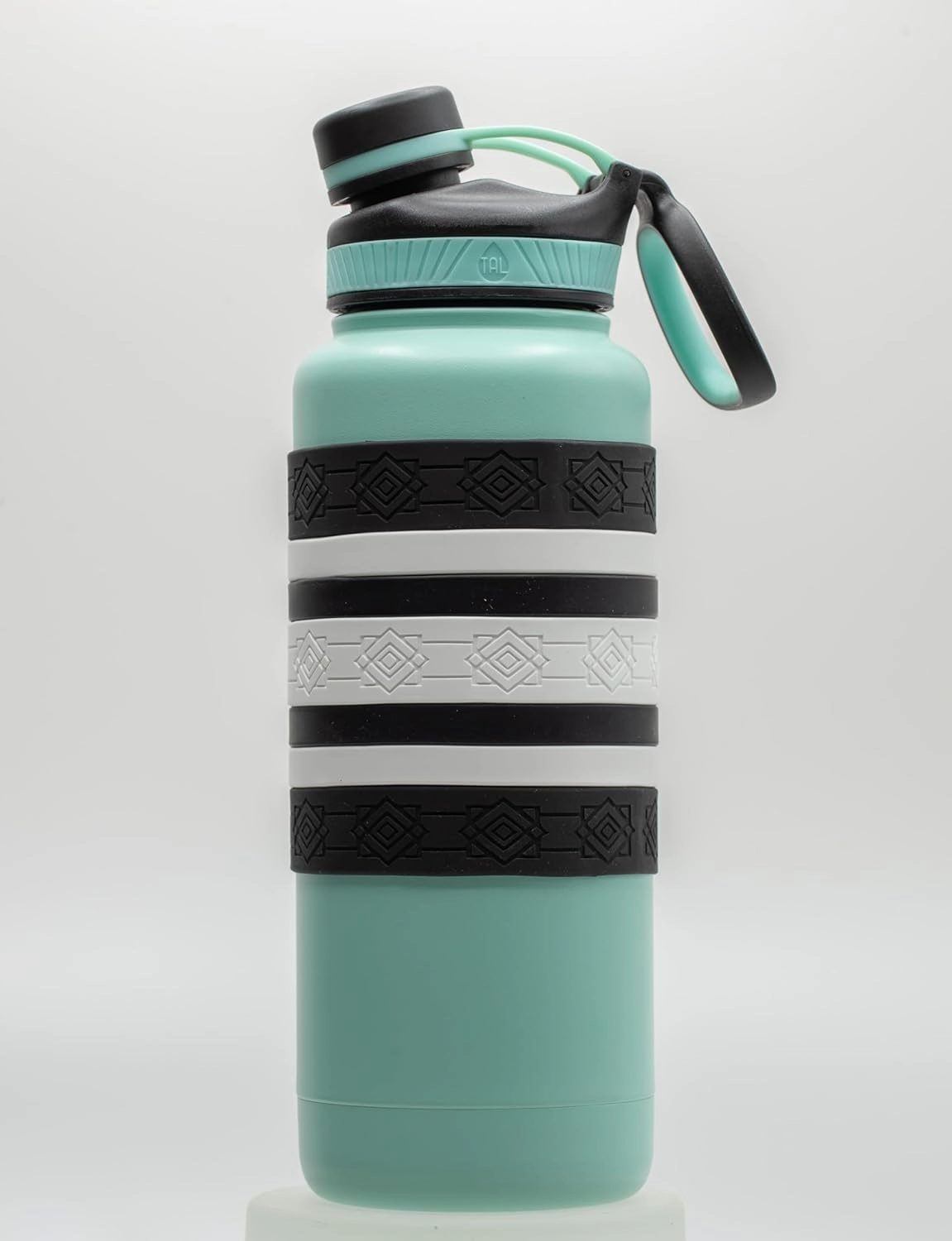 Colorful Water Bottle Grip Kit - MONOCHROME ROYALE: Large - 12 Silicone Bands for Superior Grip, Style, & Protection - Arrange Them Your Own Way.