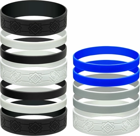Colorful Water Bottle Grip Kit - MONOCHROME ROYALE: Large - 12 Silicone Bands for Superior Grip, Style, & Protection - Arrange Them Your Own Way.