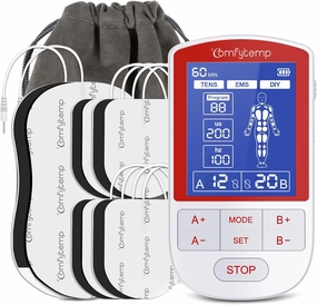 Comfytemp TENS Unit Muscle Stimulator for Pain Relief Therapy, FSA HSA Eligible TENS Machine with 20 Modes and DIY, Dual Channel EMS Unit, Electric Pulse Massager for Back, Shoulder, Sciatica, Knee