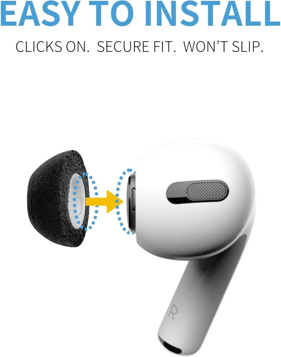 Comply TrueGrip | Premium Memory Foam Replacement Earbud Tips for Apple AirPods Pro 1 & 2 | Enhanced Comfort, Secure Fit, Superior Noise Isolation, Removal & Cleaning Tool | Black (S/M/L) (3 Pairs)