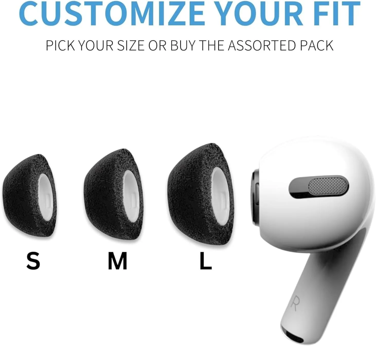 Comply TrueGrip | Premium Memory Foam Replacement Earbud Tips for Apple AirPods Pro 1 & 2 | Enhanced Comfort, Secure Fit, Superior Noise Isolation, Removal & Cleaning Tool | Black (S/M/L) (3 Pairs)