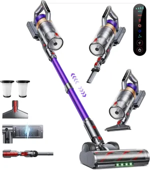 Cordless Vacuum Cleaner, 550W 45KPA 60 Mins Vacuum Cleaners for Home, Stick Vacuum with Powerful Suction, Wall Mount Charging Dock Station Removable Battery, Handheld Vacuum for Pet Hair/Carpet/Floor