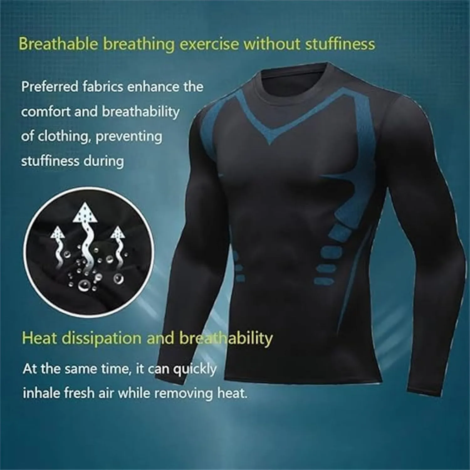 Cozy Breezy Fat Burning Shapewear, Far-Infrared Tourmaline Magnetic Mens Undershirt Ionic Shaping Compression Shirts