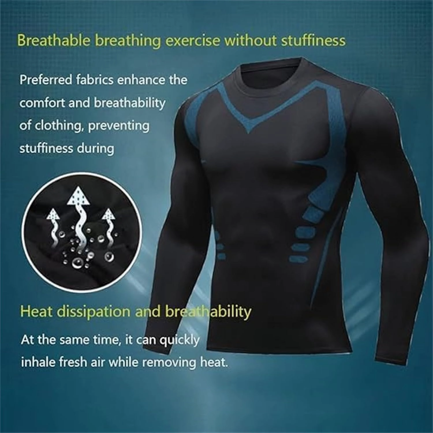 Cozy Breezy Fat Burning Shapewear, Far-Infrared Tourmaline Magnetic Mens Undershirt Ionic Shaping Compression Shirts