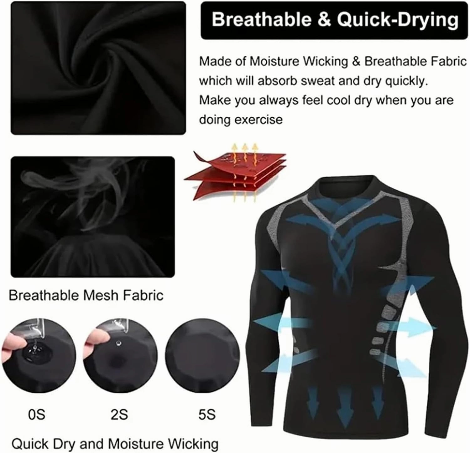 Cozy Breezy Fat Burning Shapewear, Far-Infrared Tourmaline Magnetic Mens Undershirt Ionic Shaping Compression Shirts