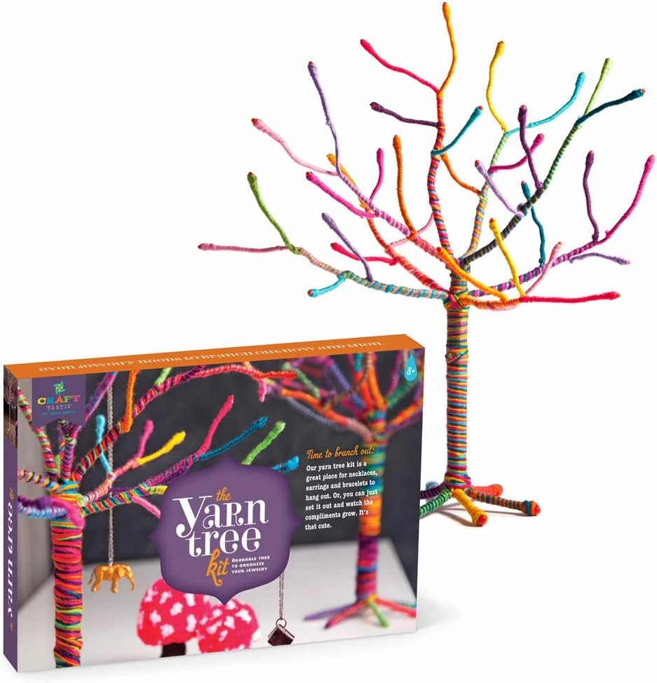 Craft-tastic – Yarn Tree Kit – Craft Kit Makes One 18" Tall Jewelry Organizer