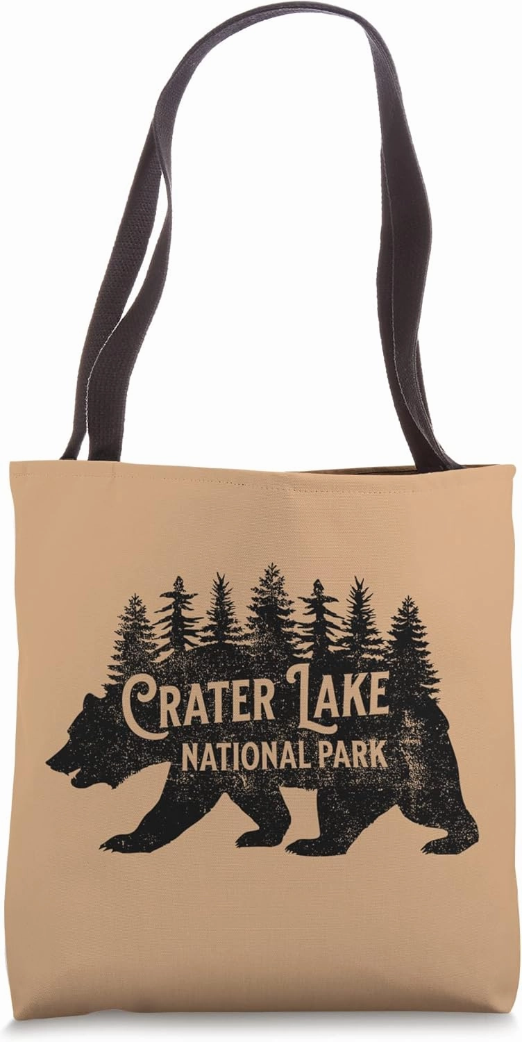 Crater Lake Oregon Nature Bear Hiking Outdoors Tote Bag