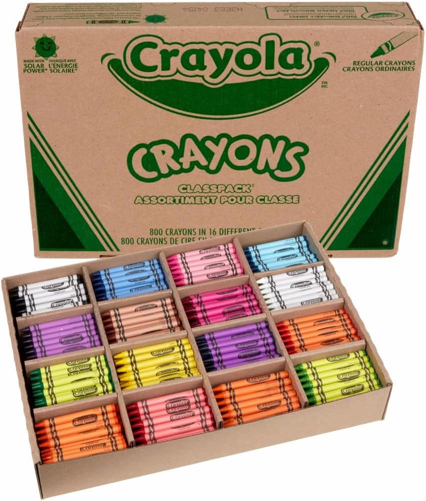 Crayola Bulk Crayon Classpack - 800ct (16 Colors), Back to School Supplies, Kids Crayons, Teacher Classroom Must Haves, 3 
