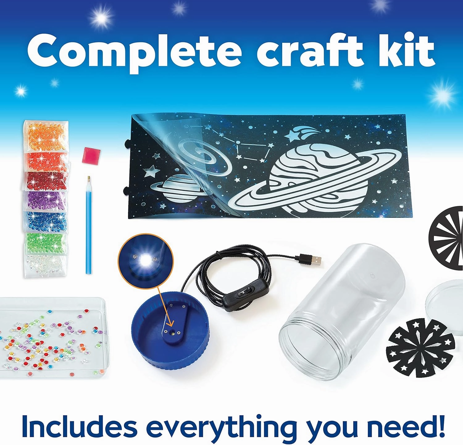Creativity for Kids Big Gem Diamond Painting Light - Create Your Own DIY Night Light, Diamond Arts and Crafts Kit for Kids Ages 6-8 
