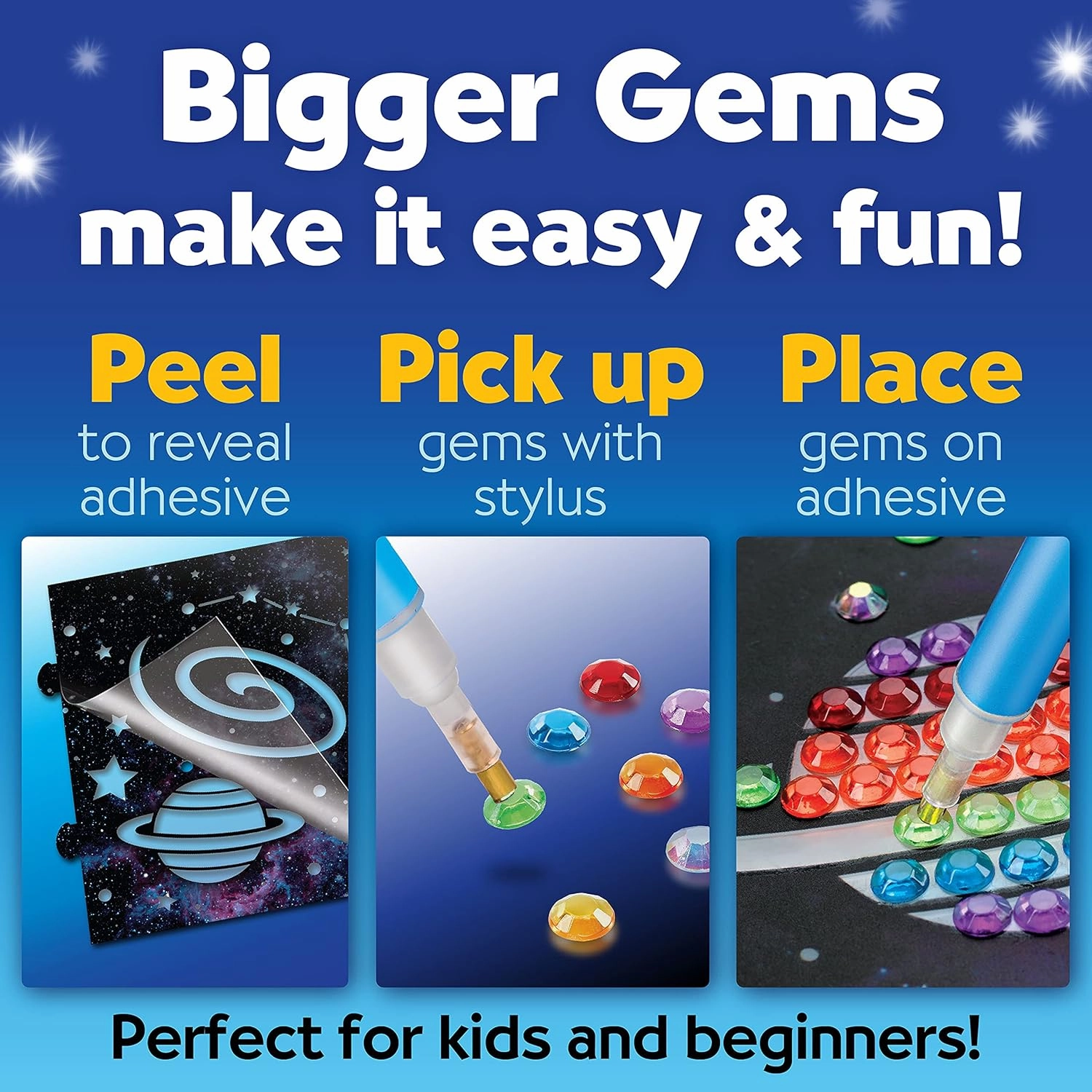 Creativity for Kids Big Gem Diamond Painting Light - Create Your Own DIY Night Light, Diamond Arts and Crafts Kit for Kids Ages 6-8 