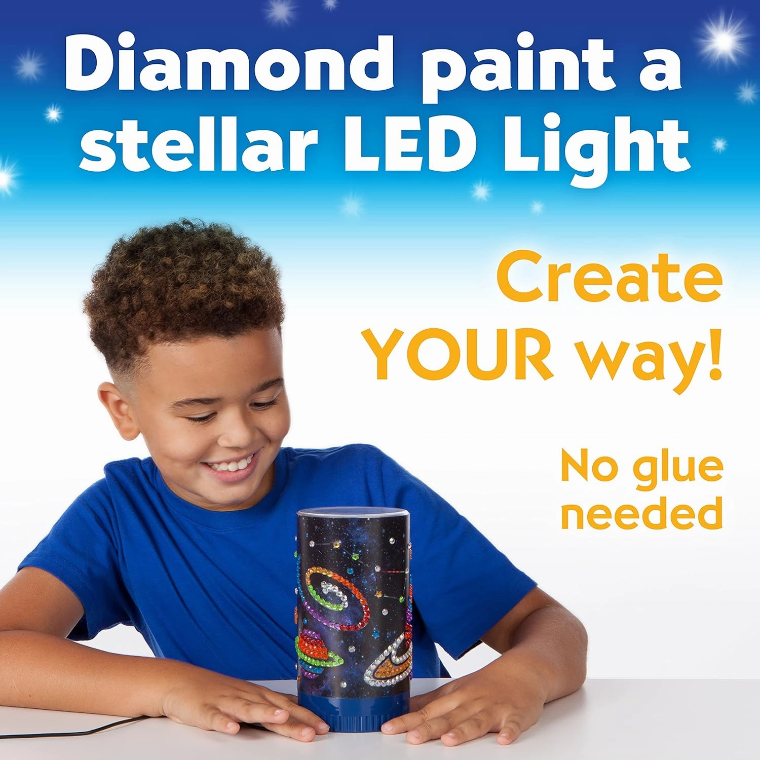 Creativity for Kids Big Gem Diamond Painting Light - Create Your Own DIY Night Light, Diamond Arts and Crafts Kit for Kids Ages 6-8 