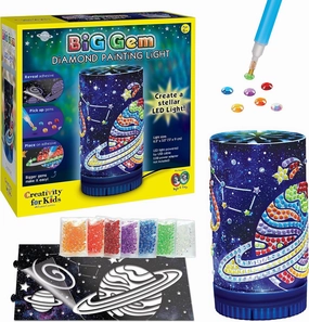 Creativity for Kids Big Gem Diamond Painting Light - Create Your Own DIY Night Light, Diamond Arts and Crafts Kit for Kids Ages 6-8 