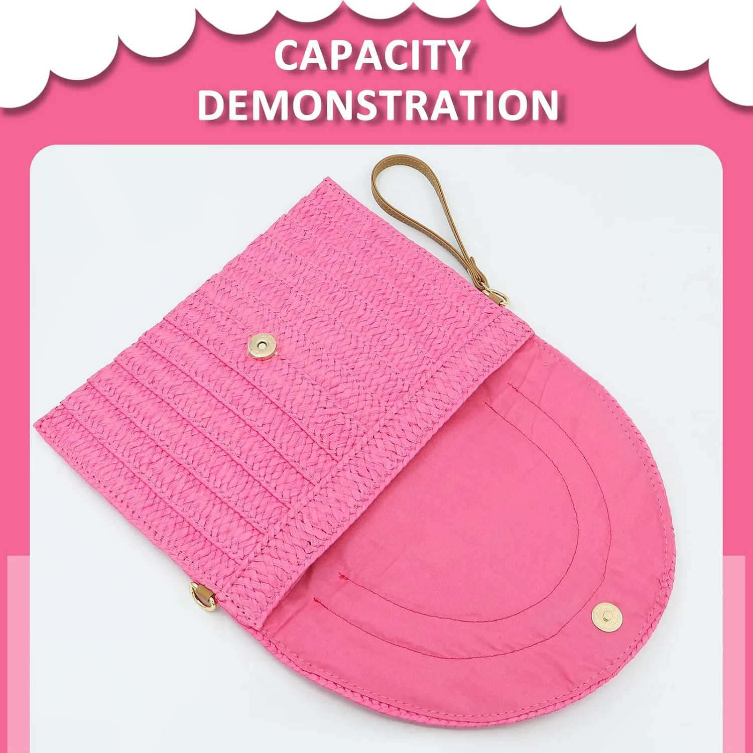 Crossbody Bags for Women, Straw Clutch Purses, Bohemian Handmade Woven Envelope Package, Tassel Handbags for Women