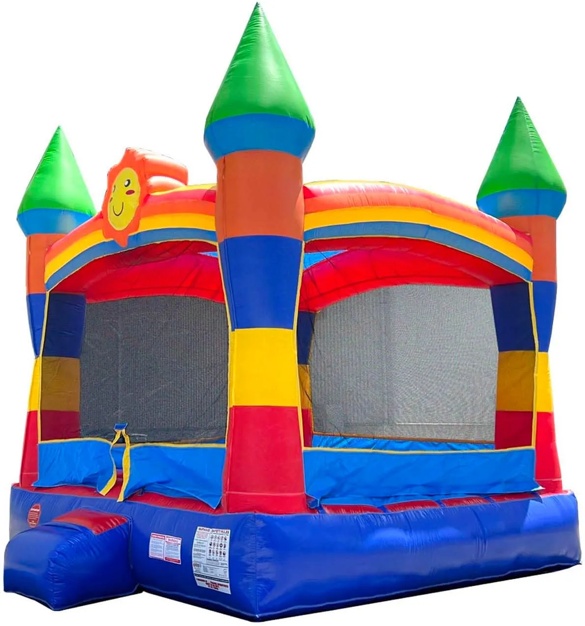 Crossover Classic Rainbow Inflatable Bounce House, Bouncy Jump Castle for Kids and Toddlers, Outdoor Birthday Party Jumping Bouncer, Commercial-Grade, Without Blower, 13 x 12 x 14.5 Ft