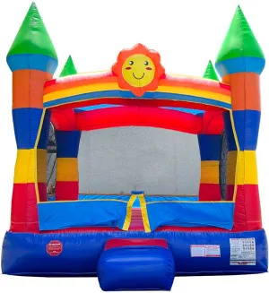 Crossover Classic Rainbow Inflatable Bounce House, Bouncy Jump Castle for Kids and Toddlers, Outdoor Birthday Party Jumping Bouncer, Commercial-Grade, Without Blower, 13 x 12 x 14.5 Ft