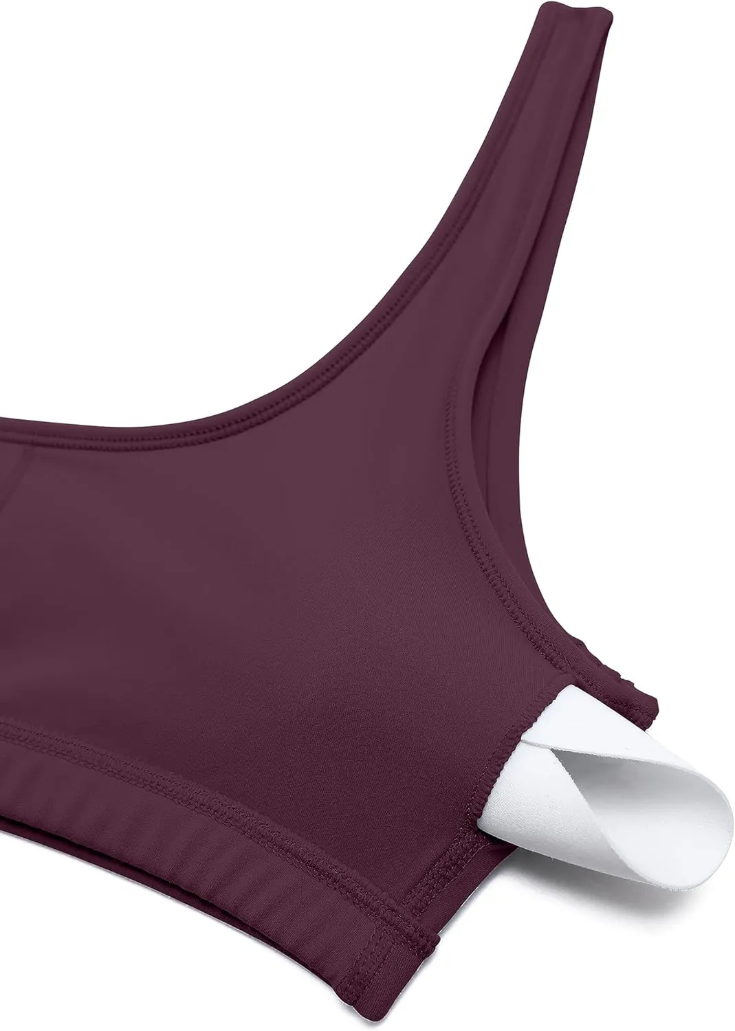 CRZ YOGA Butterluxe Mini Bra for Women - Scoop Neck Low Impact Wireless Sports Yoga Padded Workout Cami