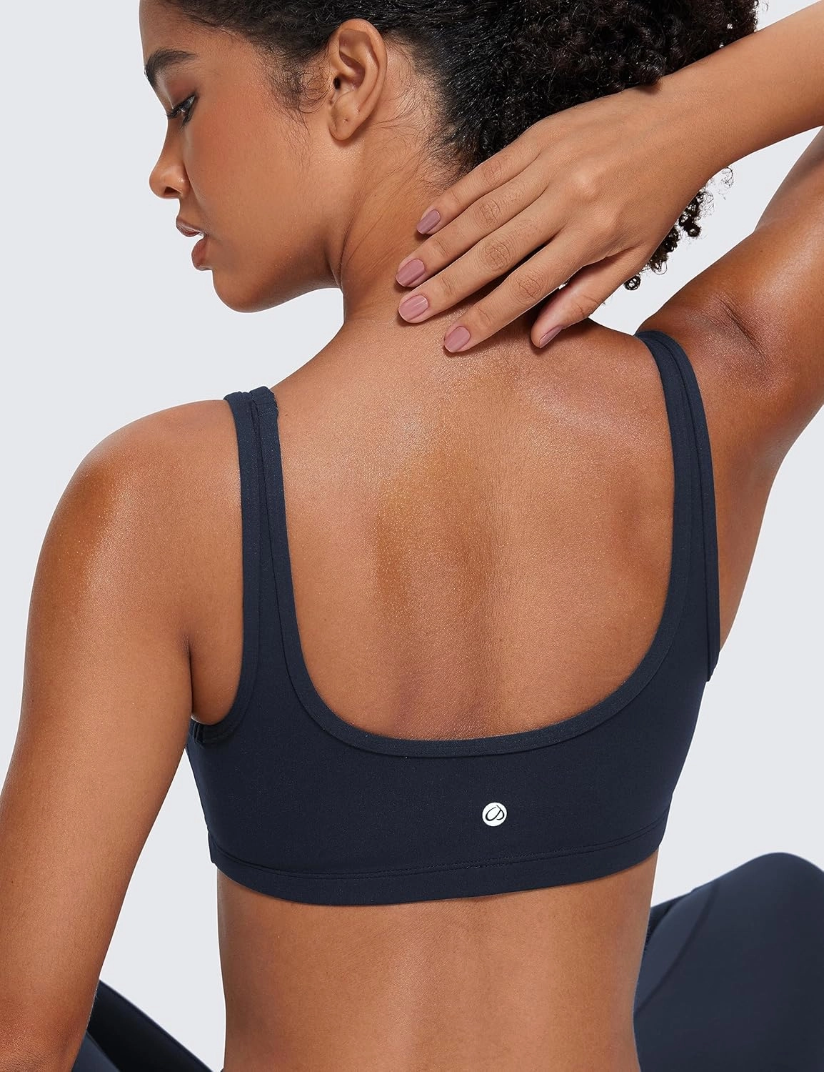 CRZ YOGA Butterluxe Mini Bra for Women - Scoop Neck Low Impact Wireless Sports Yoga Padded Workout Cami