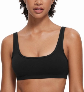 CRZ YOGA Butterluxe Mini Bra for Women - Scoop Neck Low Impact Wireless Sports Yoga Padded Workout Cami