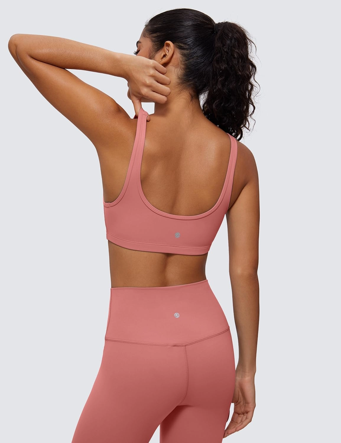 CRZ YOGA Butterluxe Mini Bra for Women - Scoop Neck Low Impact Wireless Sports Yoga Padded Workout Cami