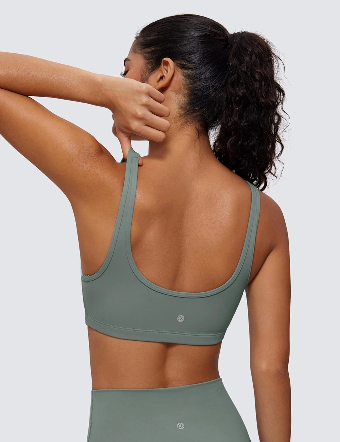 CRZ YOGA Butterluxe Mini Bra for Women - Scoop Neck Low Impact Wireless Sports Yoga Padded Workout Cami