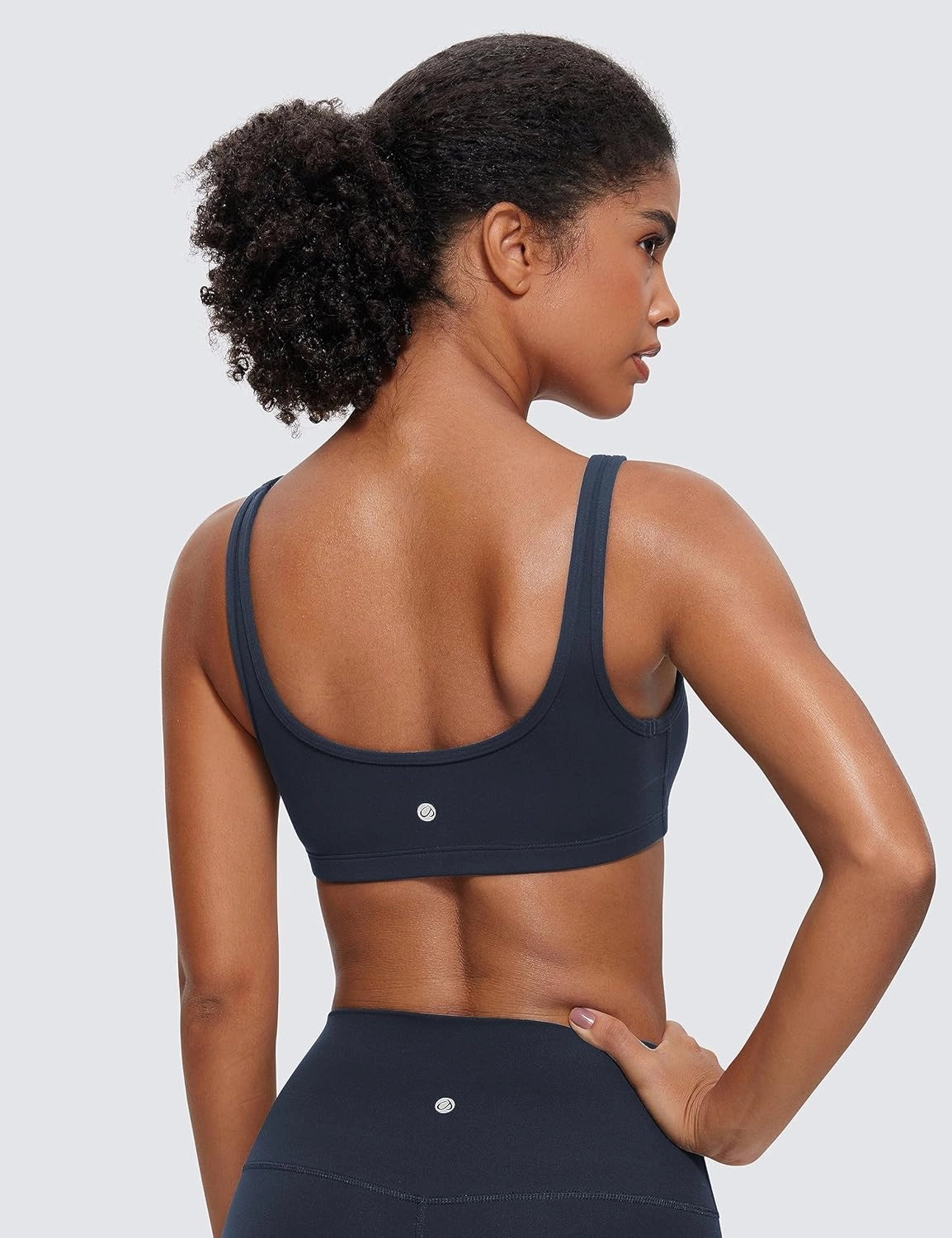 CRZ YOGA Butterluxe Mini Bra for Women - Scoop Neck Low Impact Wireless Sports Yoga Padded Workout Cami